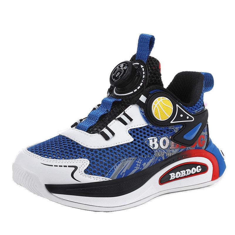 Babu bean children's basketball shoes boys' sports shoes 2025 summer new single net breathable hollow non-slip running shoes