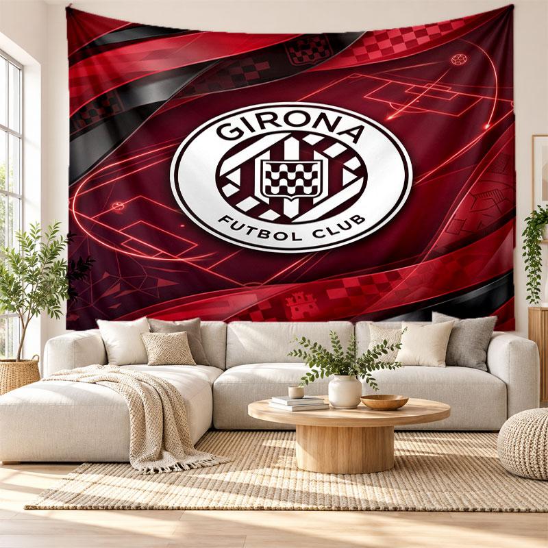 Girona FC Wall Tapestry, Soft Fabric Wall Hanging, Decorative Backdrop For Bedroom Home Wall Art