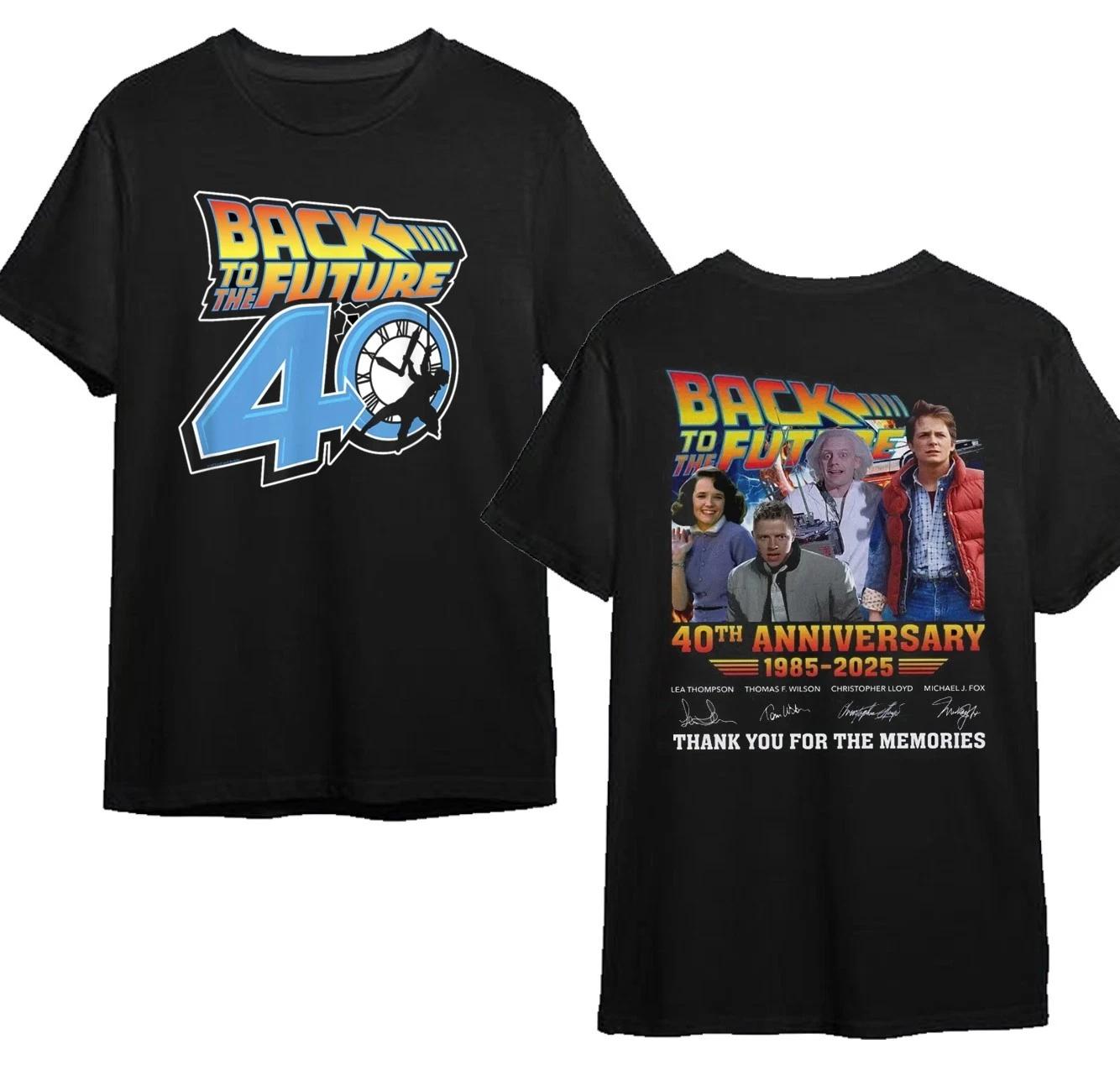 

Back To The Future 40th Anniversary Movie 100% Cotton T-shirt Mens Tees Top 2 Sides XL