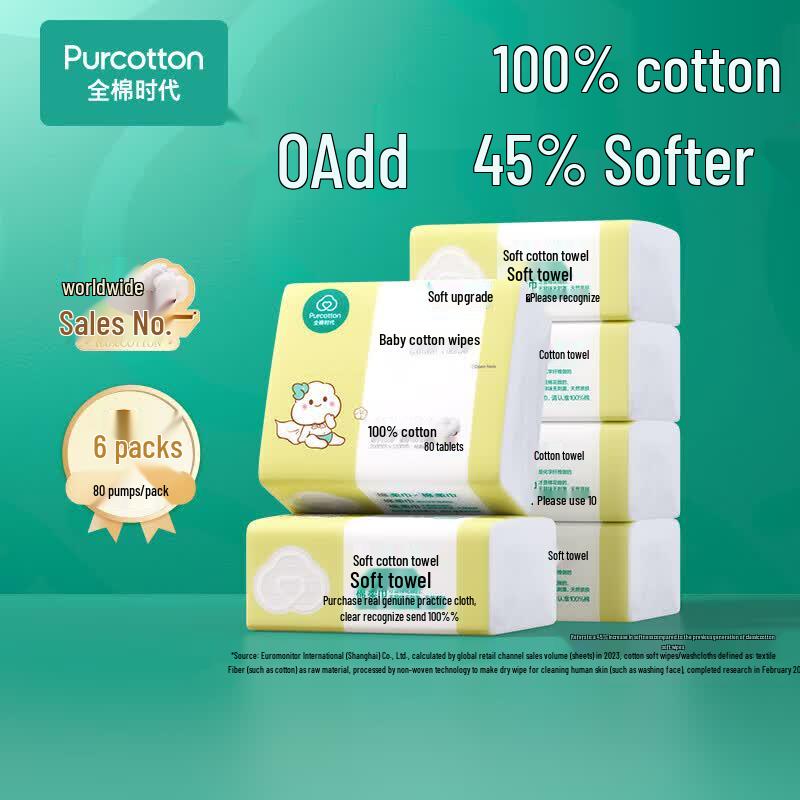 PurCotton 100% Cotton Dry & Wet Wipes