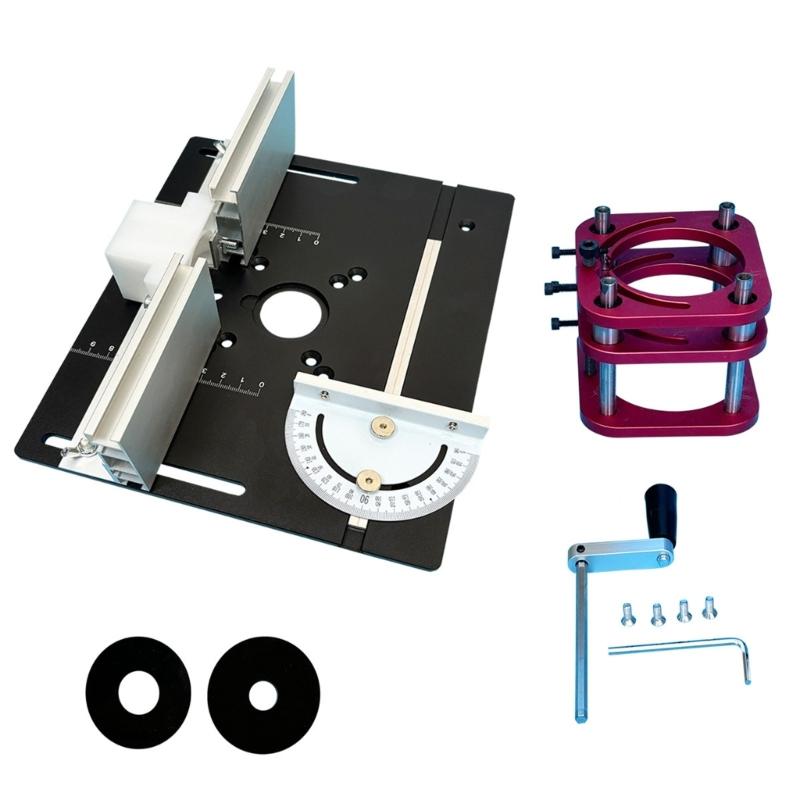 

Accuracy Wood Router Lift Set For 64 66mm Motors Plunge Base Mechanism Aluminum Table Plate Woodworking Stations 1