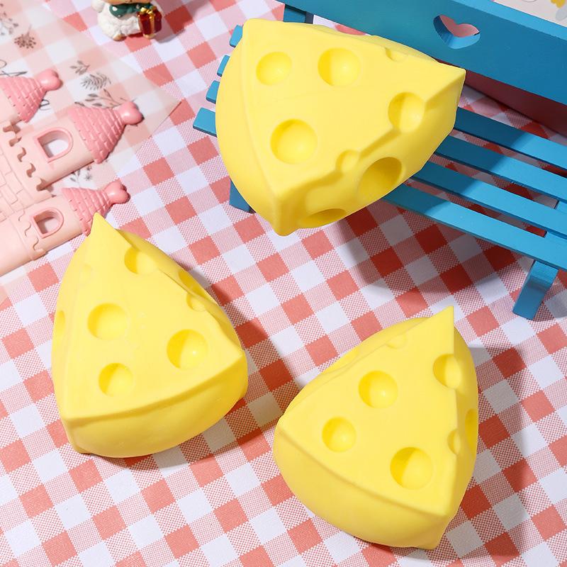 Mini Juguete de Queso para Apretar Queso Squishy Juguetes Fidget Forma de Rebote Lento Pelota para Ventilar para Adultos Regalos