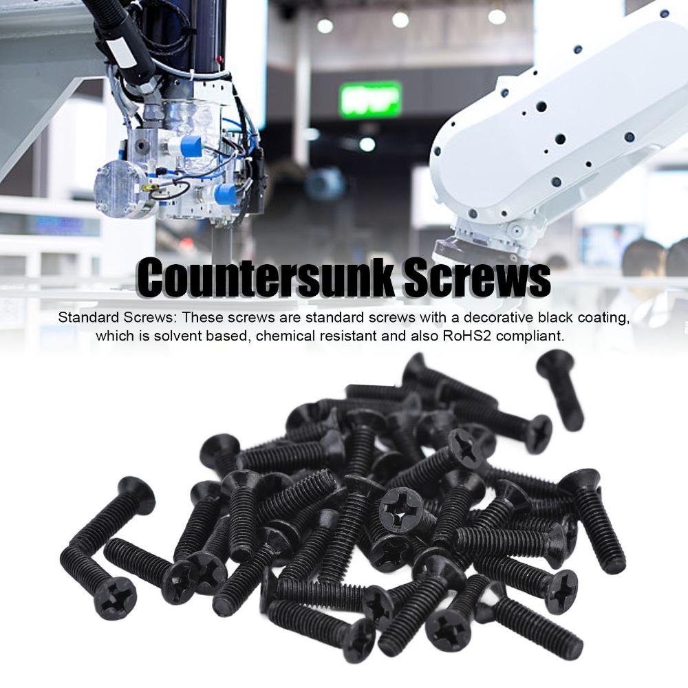 350pcs M3x10 Countersunk Cross Screws Black Phillips Flat Head Screws Countersunk Screw Set  Home