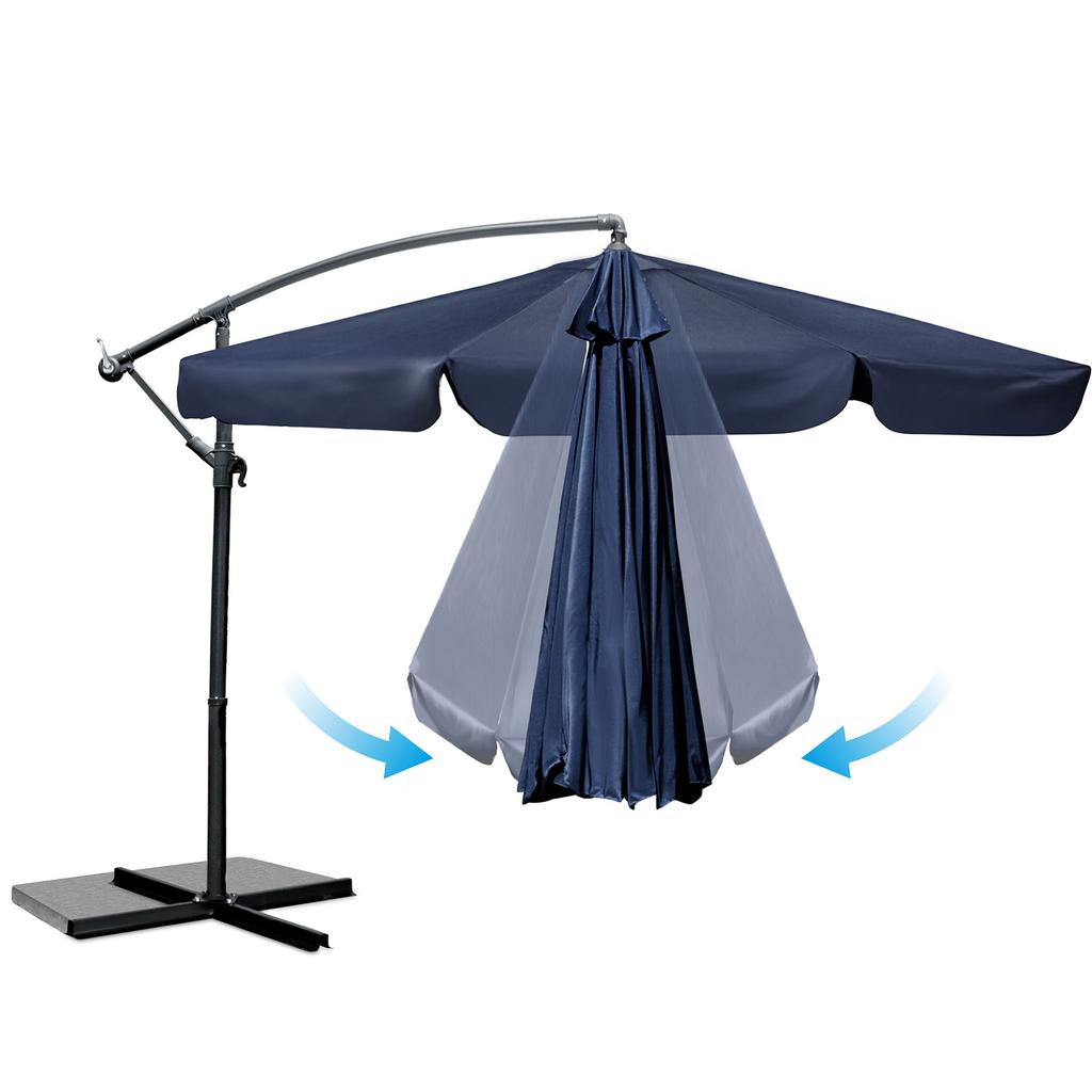 Folding Garden Parasol 6-Segment 350 Cm With Cover Plonos Pl-880