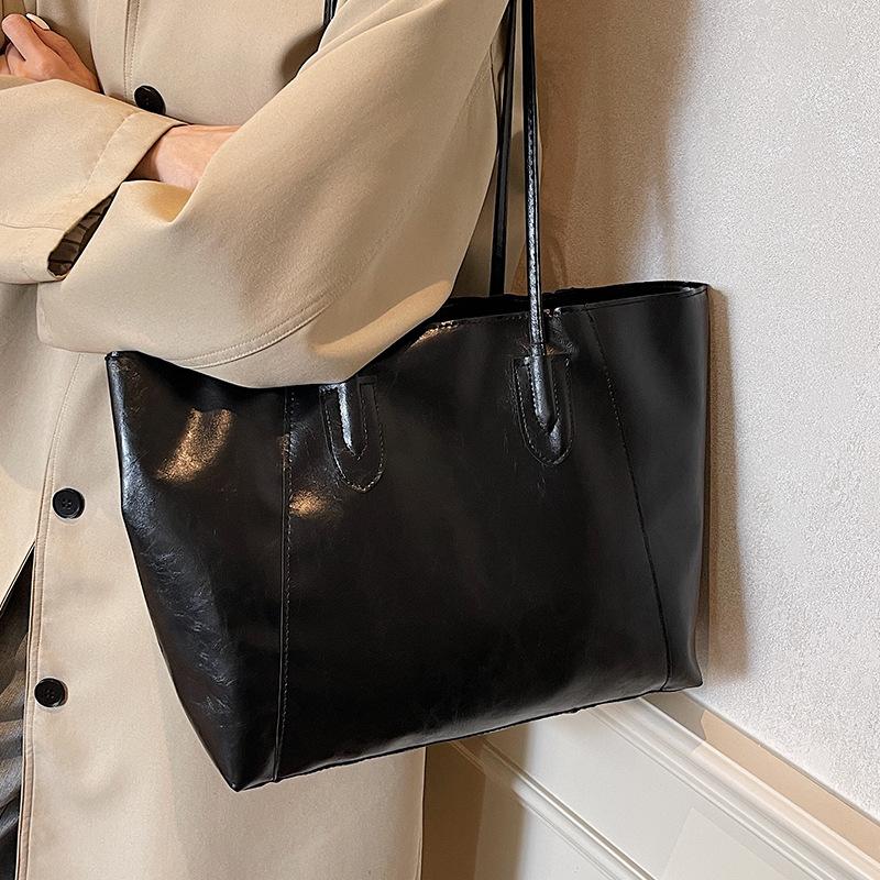 

Новый стиль модной сумки-подмышки с текстурой мягкой кожи, повседневная сумка, трендовая простая сумка-тоут большой вместимости, женская сумка