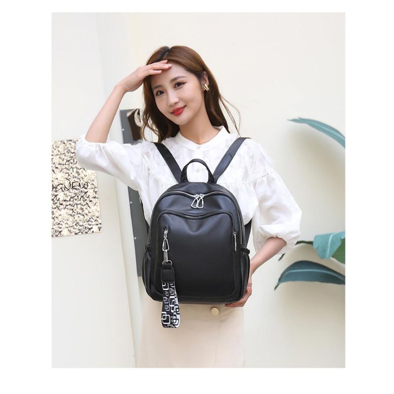 Ryggsekk Reiseveske for kvinner Mote Multifunksjonell ryggsekk i mykt skinn Trend Casual Bag