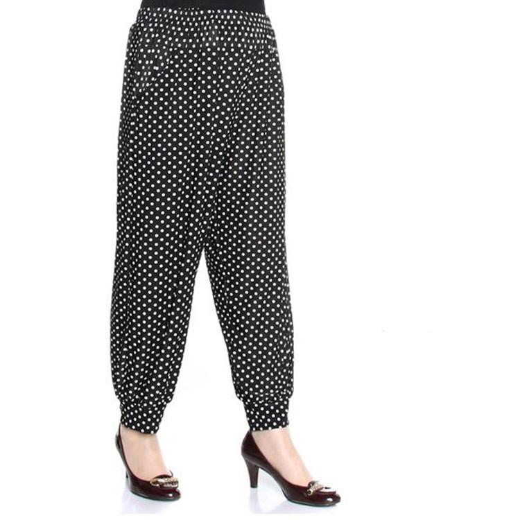 

Женские летние мягкие укороченные брюки из ледяного шелка, женские свободные леггинсы больших размеров с эластичной резинкой на талии, повседневные тонкие шаровары для мам One Size чёрный