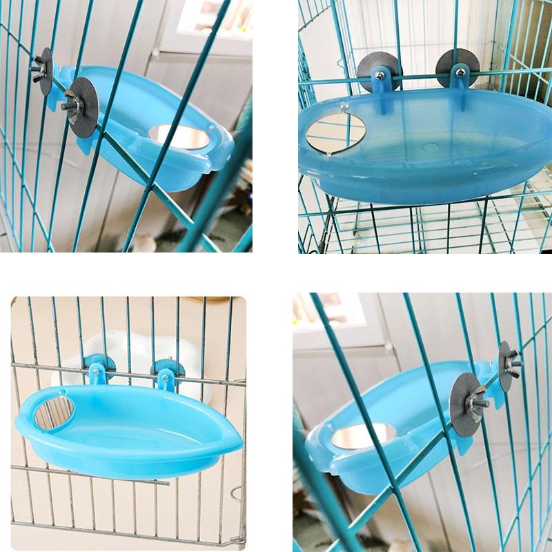 Mirror Bird Bath Bird Bath Box Pet Cage Bathtub Shower Supplies Bird Feeder Bird Supplies Birdcage Accessories Parrot Bath Box