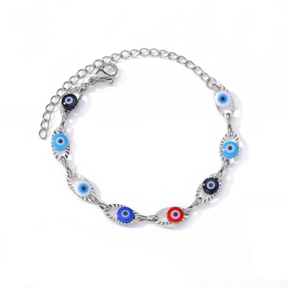 Fashion new personalized creative multi-color all devil's eye stainless steel gold-plated trend bracelet
