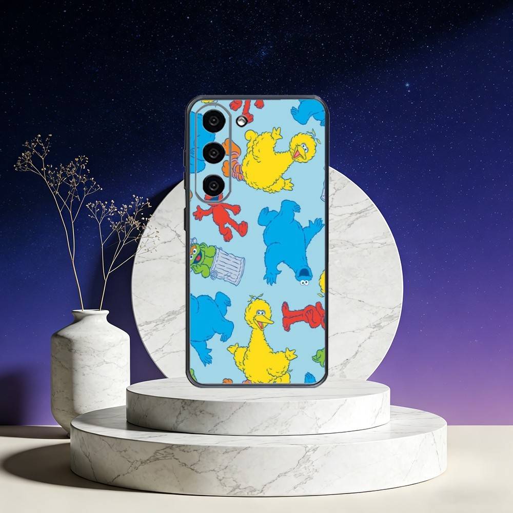 Sesame S-Street Cookie Elmo Phone Case For Samsung Galaxy A73,A72,A71,A70,A53,A52,A51,Others Soft Black Cover
