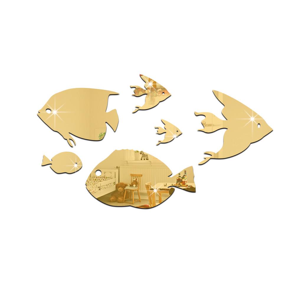 

Акриловая наклейка на стену в виде рыбки с пузырями - Самоклеящийся декор для детской комнаты