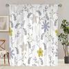 2Pcs- Green plant-printed curtain -100% polyester material, suitable for bedroom curtain and living room decoration;