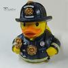 Figurine Canard Pompier Meuble Doux Créatif pour la Maison, Ornement de Bureau en Résine Durable, Ornement de Tableau de Bord de Voiture Statue Jaune pour Décoration de Bureau
