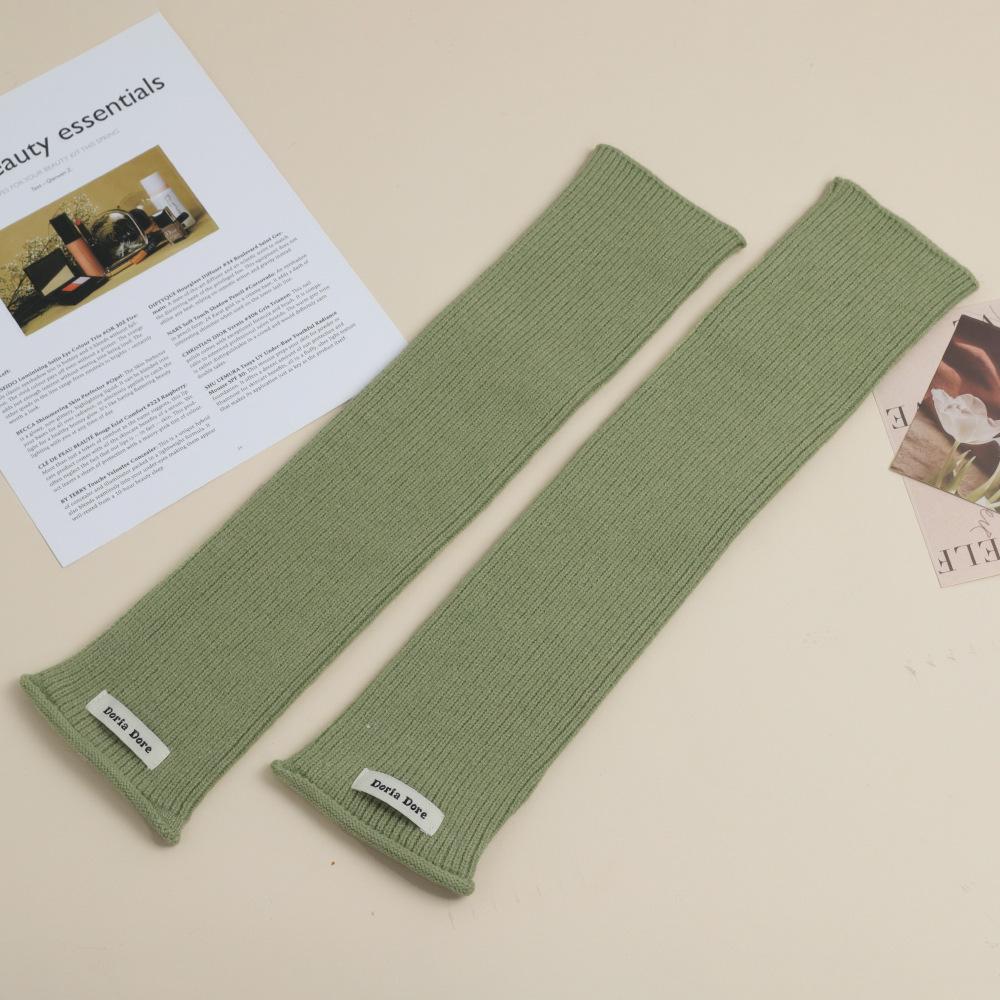 

Вязаные рукава-перчатки для женщин на осень и зиму, теплые однотонные нарукавники, полупальцы, шерстяные напульсники, накладные рукава, чехол для рук One Size