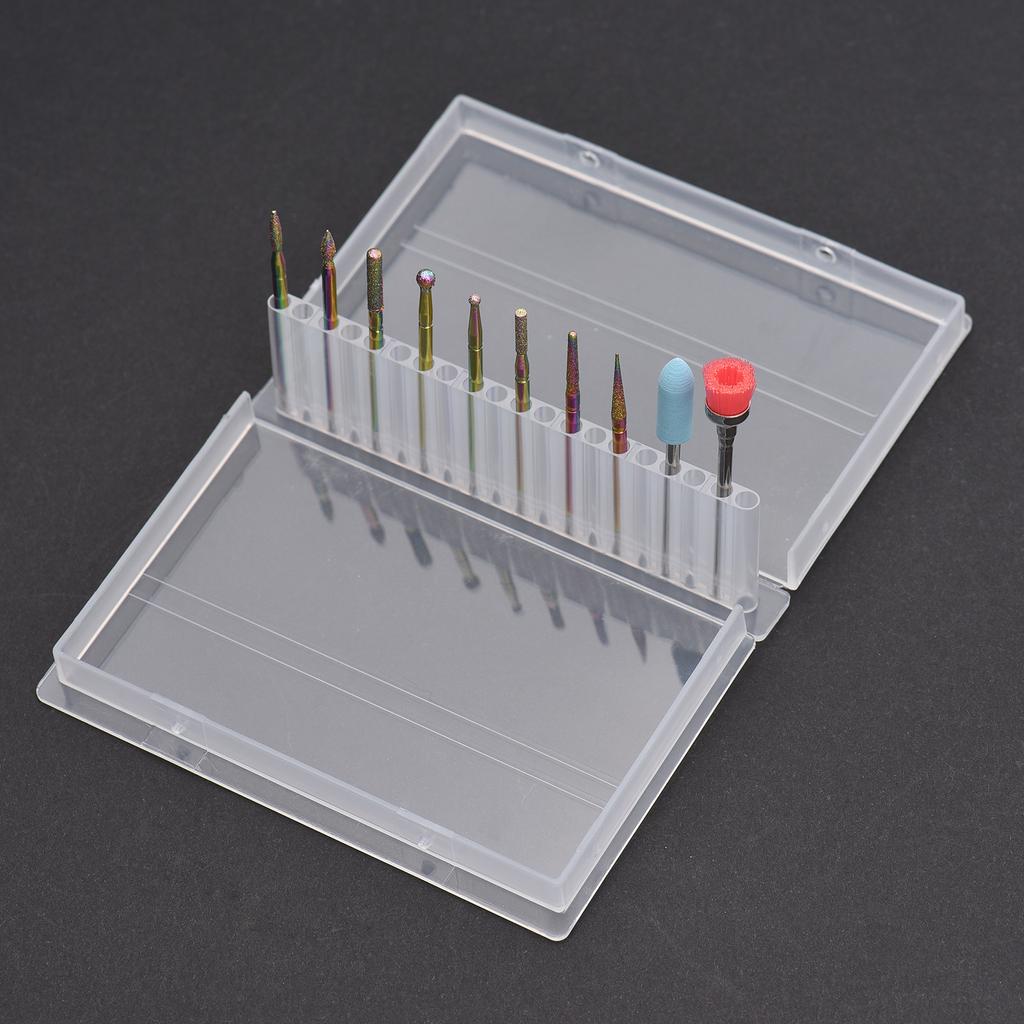 Nail Drill Bit Set Tungsten Steel Drill Bits Mini Cleaning Brushes for Nail Prep Cuticle Nail Gel