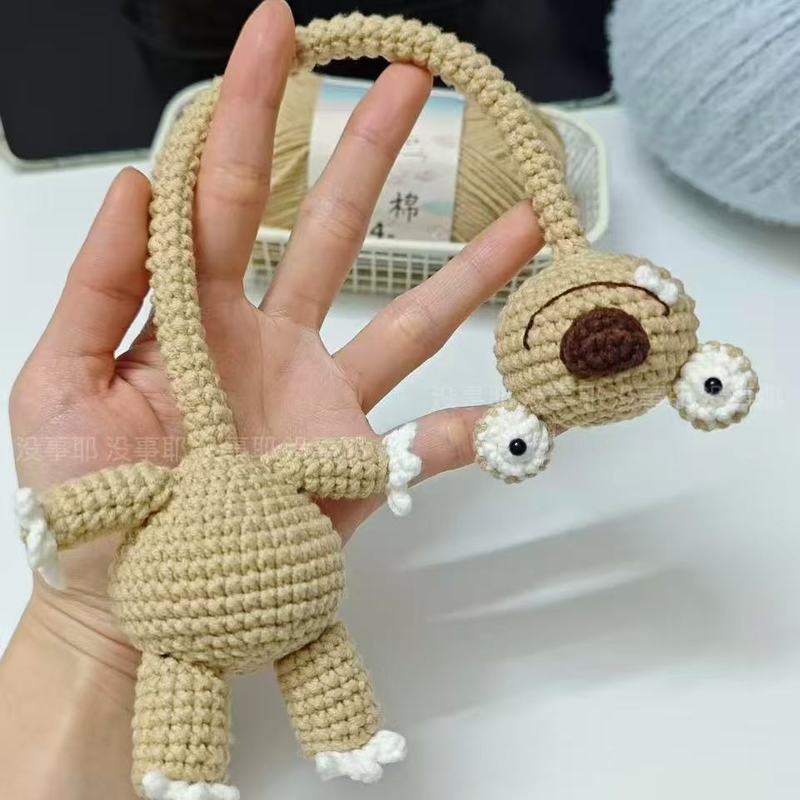 Long Generic Neck Sloth Crochet Diy Kit Handmade Yarn Material Package For Diy Craft Lover Bag Charm Decorative Toy