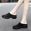 Women's Backless Walking Sneakers Summer Slip-on Mule Shoes Closed Toe Slippers Height Increase Comfort Casual Traveltime Mule