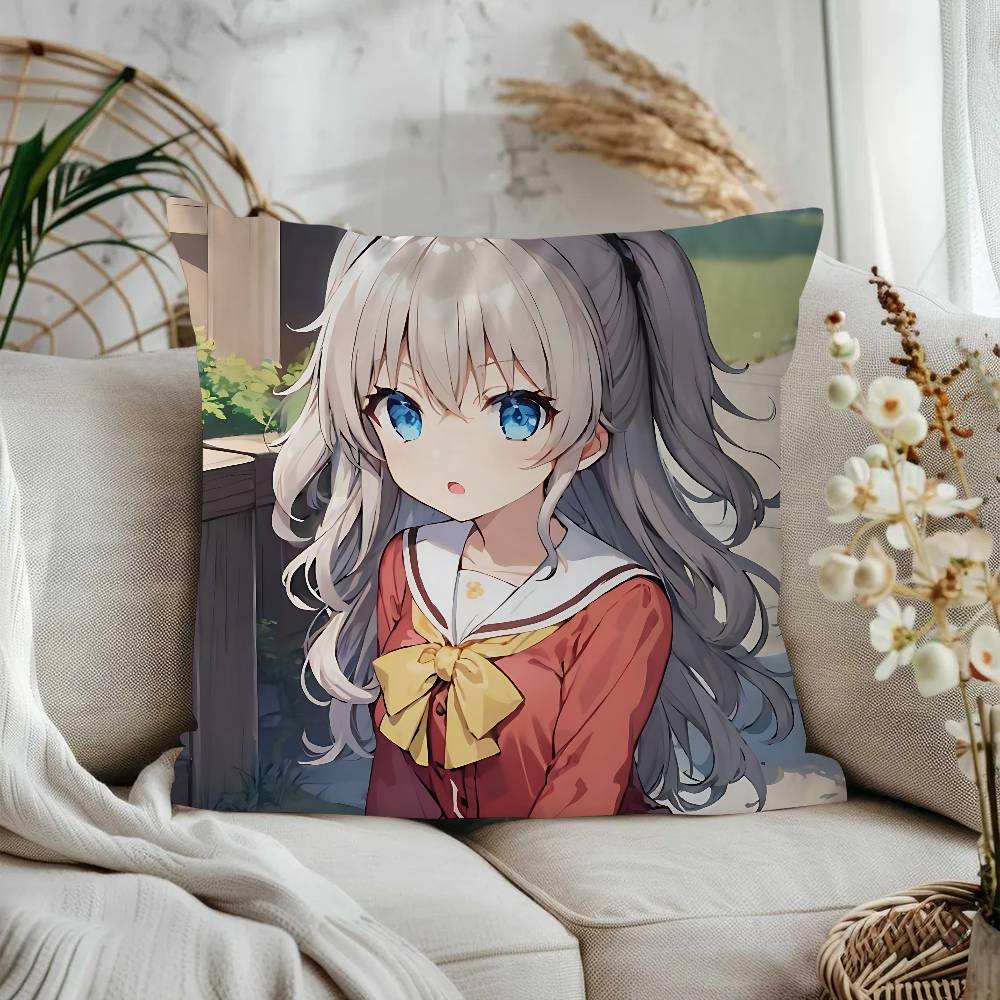 Charlotte Tomori Nao Anime Cushion Cover 30x50 Polyester Sofa Cushions Decorative Throw Pillows Home Decoration Pillowcover