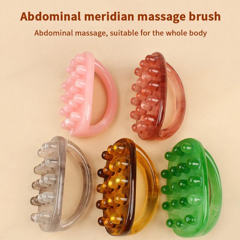 18 Beads Handheld Gua Sha Massage Roller Natural Resin Waist Neck Back Leg Body Meridian Scraping Spa Anti Cellulite Relaxation