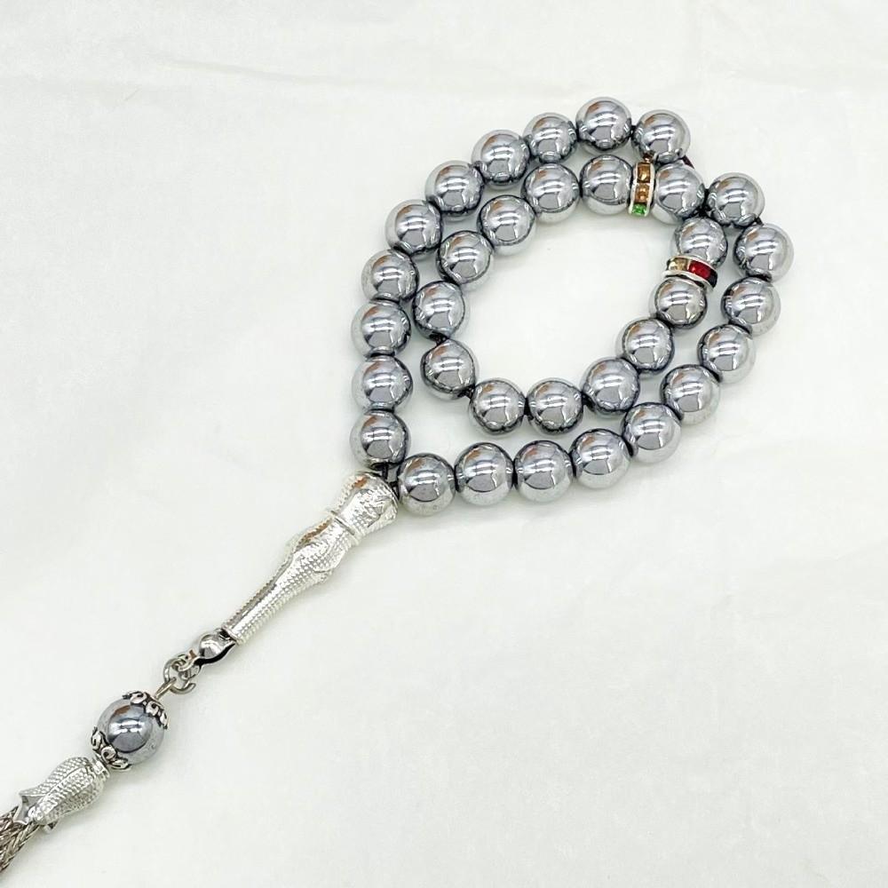 Retro Rosary Beads 33 Beads Tassel Beads Handmade Prayer Beads for Hajj Daily Dhikr