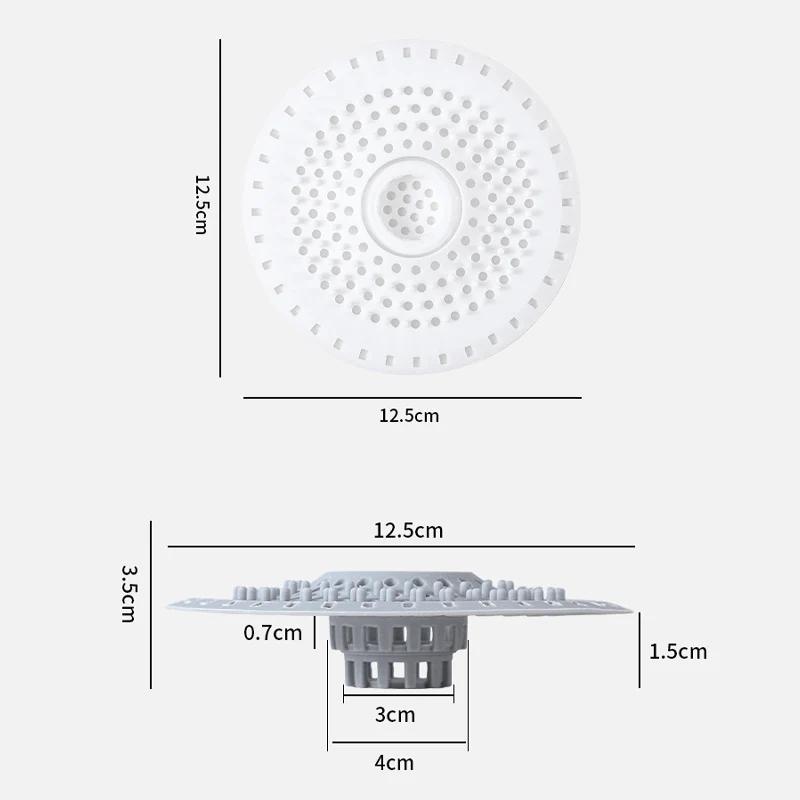 Anti-blocking Silicone Sink Strainer Round Shape Hair Clean Up Mesh Trap Floor Drain Shower Drain Pad Used for Kitchen Bathroom