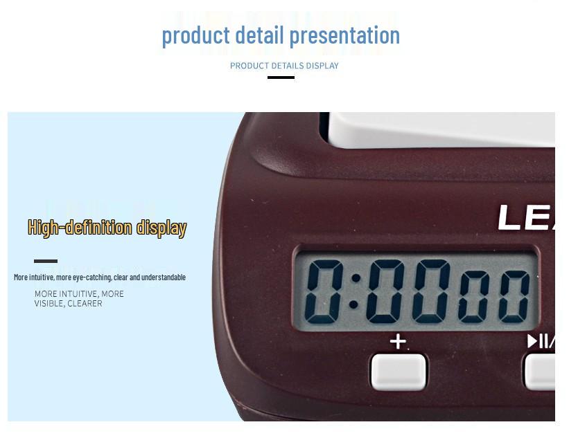 Tianfu 9907S Zegar szachowy na zawody Xiangqi - Czarny zegar odmierzający czas z funkcjami do przodu i do tyłu