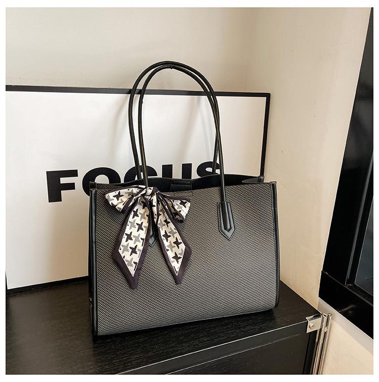 

Сумка премиум-класса большой вместимости, женская, новый тренд, контрастного цвета, женская наплечная сумка, универсальная сумка-тоут чёрный