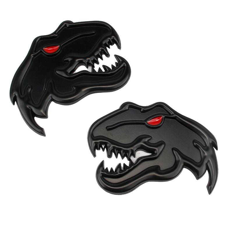 Bil metall Tyrannosaurus Rex Velociraptor Raptor Dinosaur Logo Bagasjerom Body Badge Emblem Dekaler Dyrestyling-klistremerke