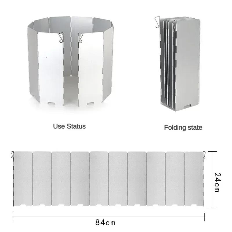 Outdoor 10Plates Foldable Wind Shield Camping Stoves Windshield Foldable Gas Cookers Wind Deflectors Stove Windproof Screen Tool