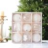 White Boxed Christmas Tree Ornaments: Balls & Star Topper Festival Gift