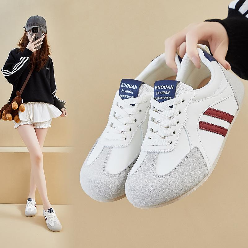 Autumn New Breathable Ins Trendy Korean Style Leather Shoes for Women Students Streetwear Running Sports Casual Shoes