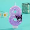 Creative Purple Cartoon Number Birthday Cake Candles - Party Decoration Atmosphere Enhancers