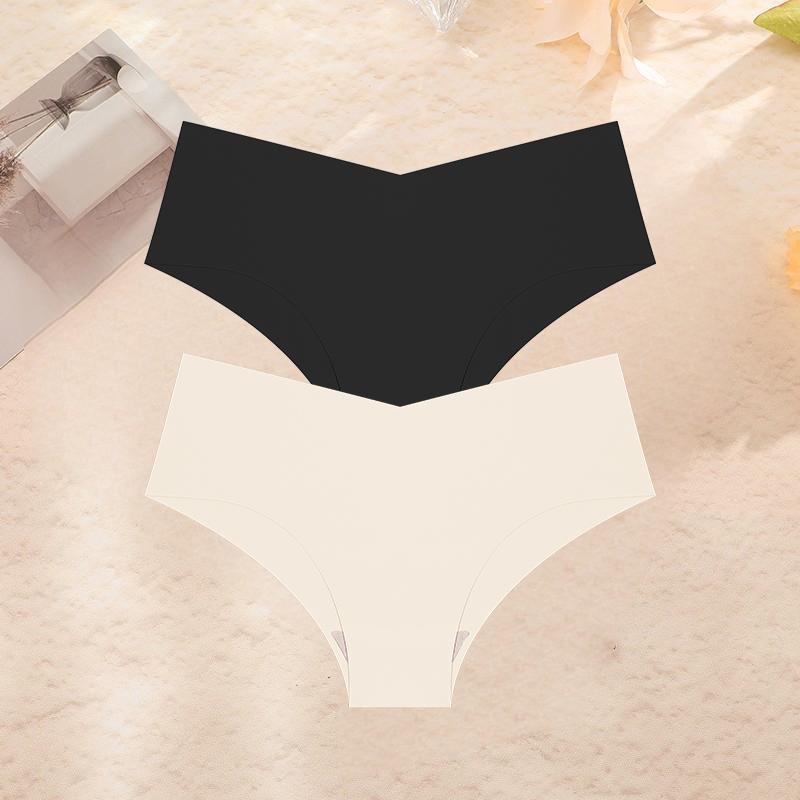 2Pcs/Set Plus Size Underwear Women's Panties Ice Silk Ladies Seamless Underpants Girls Briefs Breathable Sexy Lingerie Female