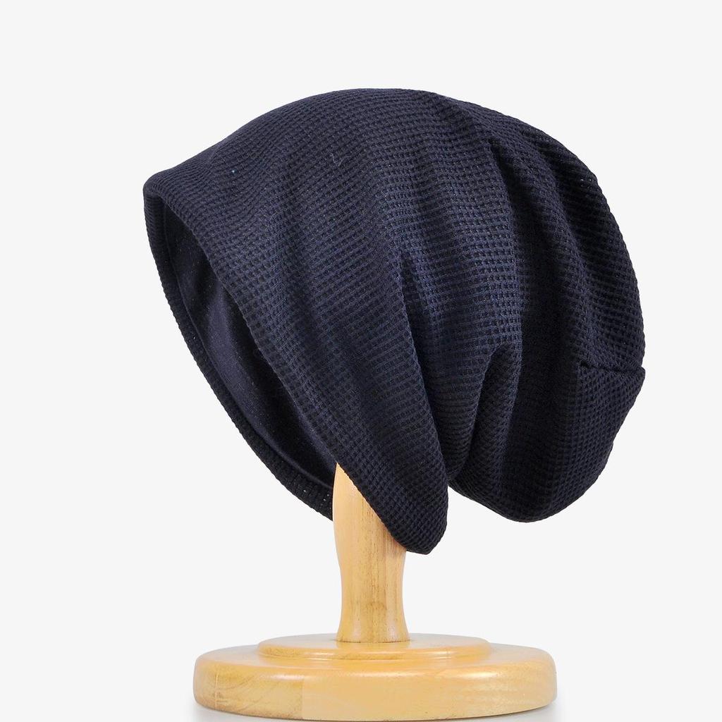 Damska japońska i koreańska czapka beanie z trójnożnym ptakiem: Lekka bawełniana czapka do spania typu wafel na wiosnę/lato