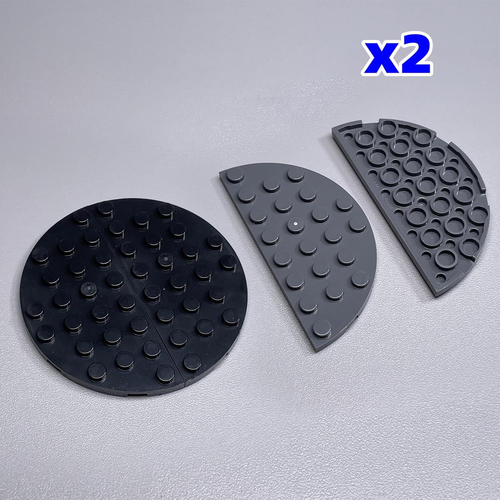 MOC Bricks 4x8 Round Plate Black Dark Grey Building Blocks Part Toys Accessories Princess Girl Dolls
