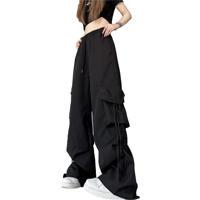 Jazz Dance Sweet Wear Cargo Hosen Set Sommer Casual Pink Tanzkleidung Hosen Damen Hohe Taille Sport Cargo Weitbeinige Hosen