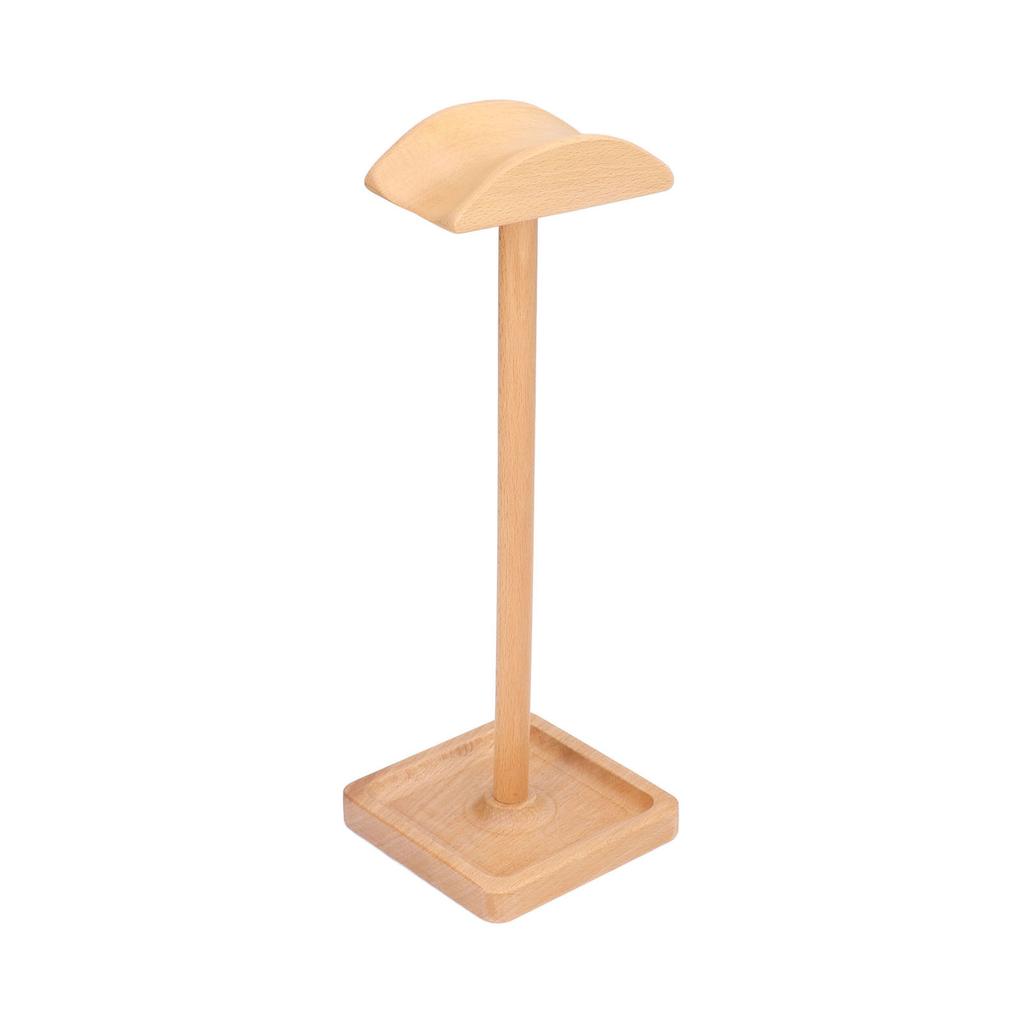 Wooden Headphone Holder Beech Headset Stand Desktop Display Shelf for Home Office Studio Study