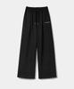 PRINOAR [Fleece Lined] Small Sports String One-Pleat Wide Pants - Black