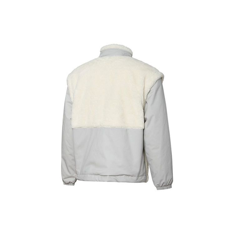 Puma Chaqueta de Algodón Patchwork de Borreguito Sintético Bordado de Bolsillo Hombre Chaquetas Blanco 534974-93
