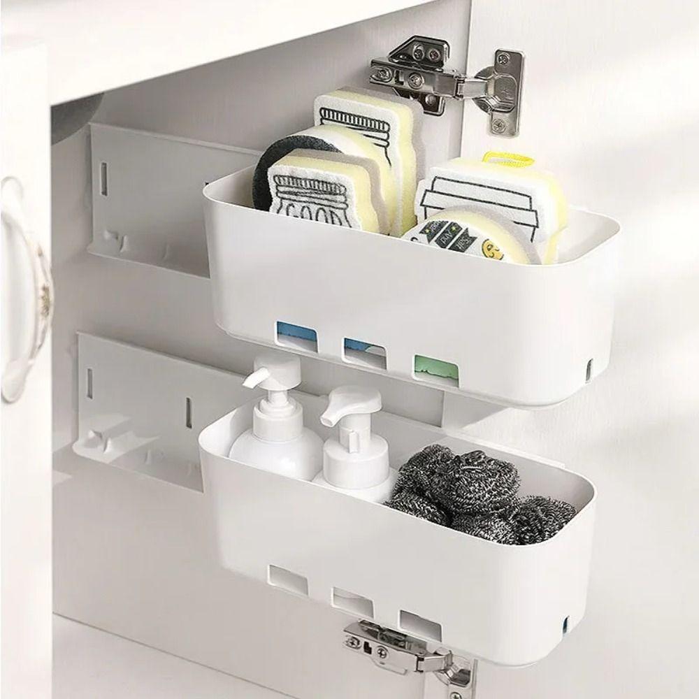 Wall-mounted Hanging Storage Basket Cabinet Storage Sink Organizer Spices Organizer Household Use