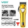 VGR V-140 Metal Housing Hair Cutting Machine Cordless Professional Hair Trimmer for Men Retro Oily Clipper Safe and Skin-friendly USB Rechargeable