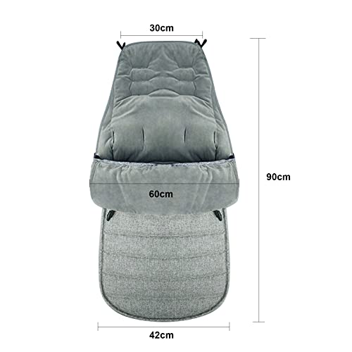 Stroller Foot Muff Cushion, 2-Way Sleeping Bag, Thick, Warm, Windproof, Cold-Proof, Non-Slip, Belt Holes, Easy Installation, Adjustable, Zipper Closur