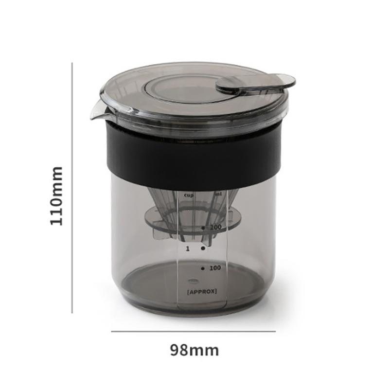 Hand-Brew Three-In-One Coffee Pot With Scale Food-Grade Thick Material Coffee Cup Travel Camping Coffee Storage Cup