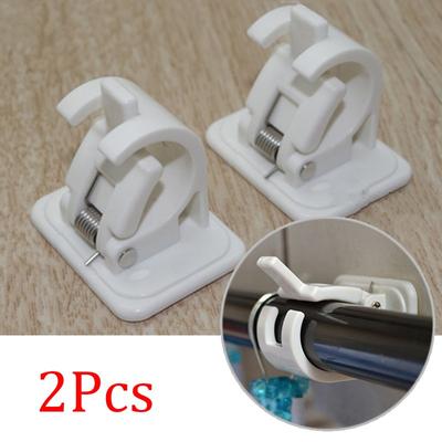 2PCS Nail-free Adjustable Rod Bracket Holders Wall-Hanging Rod Curtain Rails UK