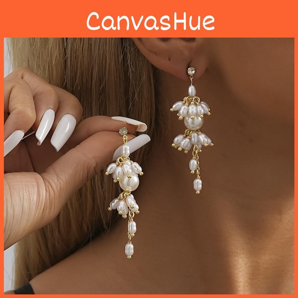Fashionable Gold 2023 Plated Geometric Tassel Earrings With Faux Pearl For Women