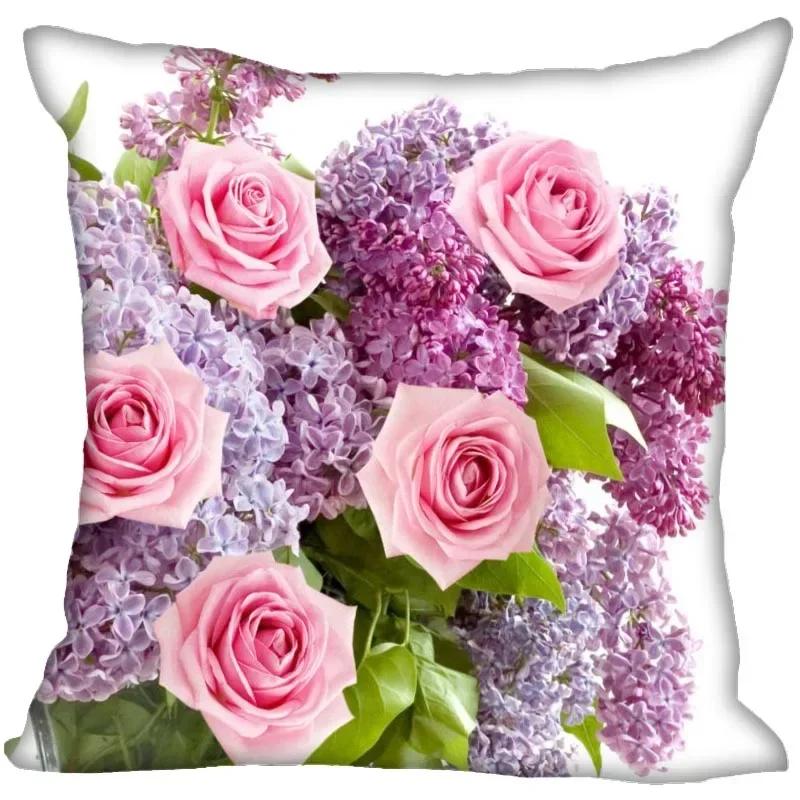 Lilac Flower Polyester Cushion Cover Children's Room Decoration Pillow Case Living Room Home Decoration