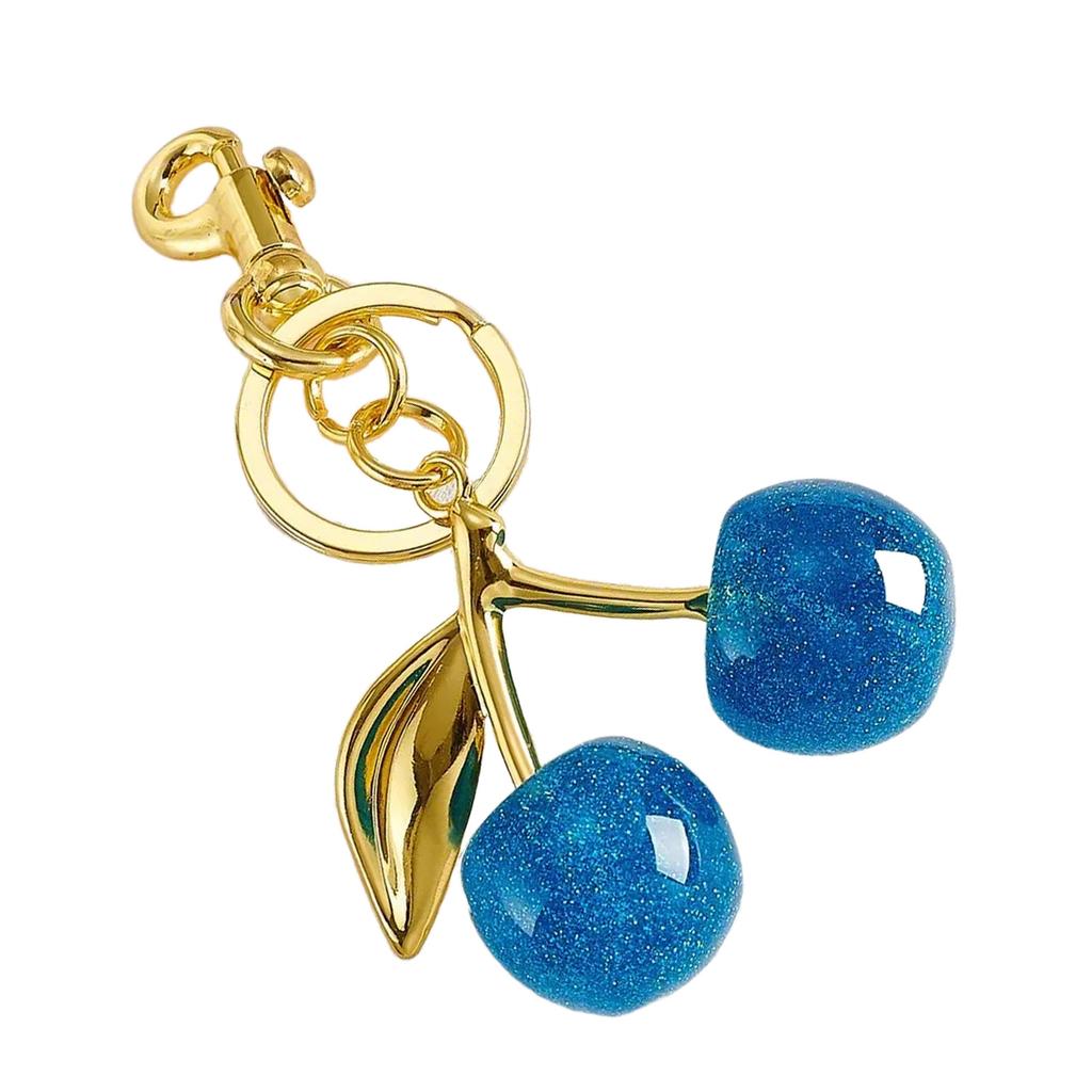 Cherry Resin Alloy Keychain Handmade Fruit Charm for Bags and Keys Fashion Handbag Accessories Jewelry for Wallet