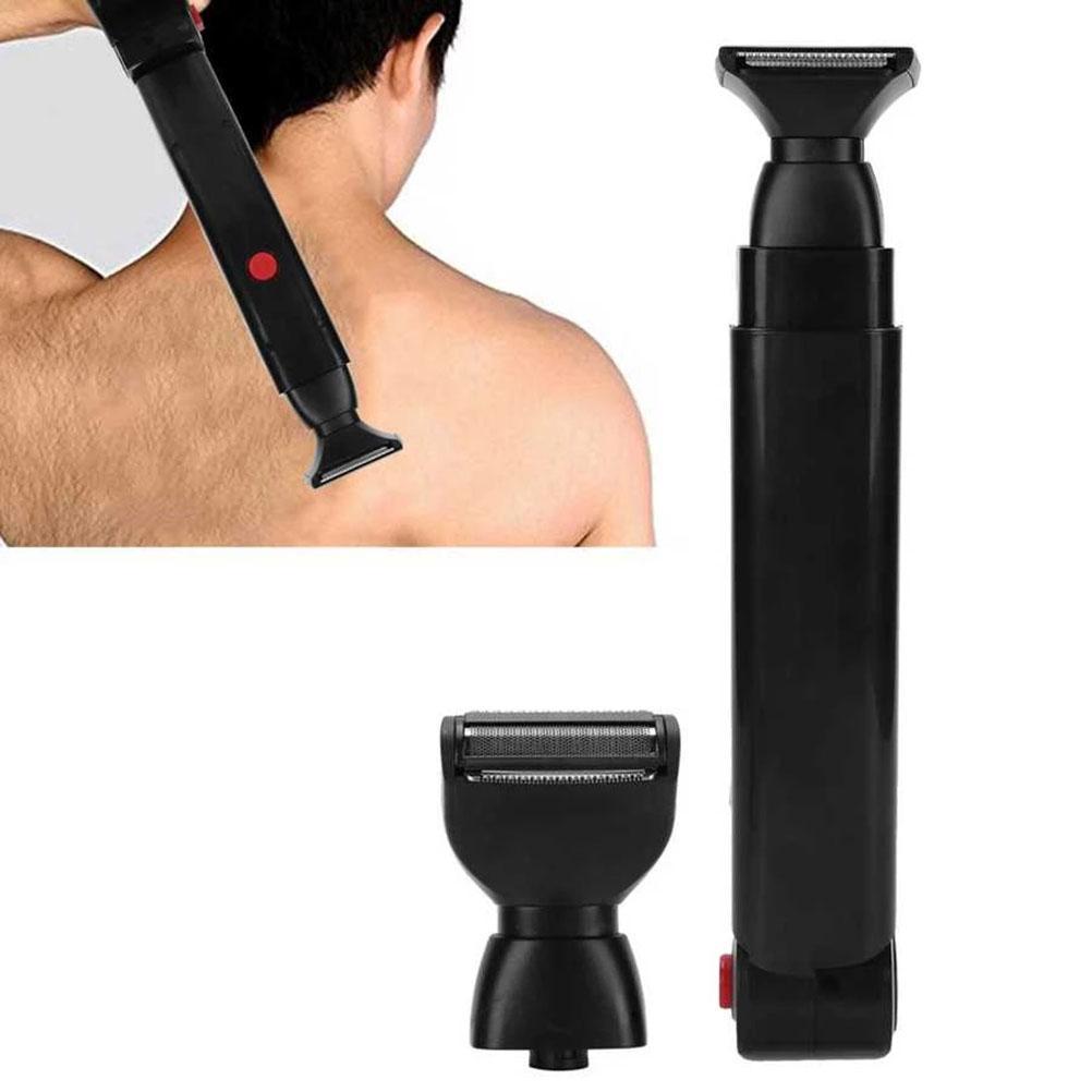 Electric Back Hair Shaver Trimmer USB Rechargeable Body Hair Removal Tool Folding Double Sided