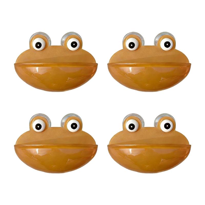 4Pcs Frogs Shape Water Bowl Feeder With Strong Suction Cup Design For Small Pet Reptiles And Amphibians Terrariums Decors