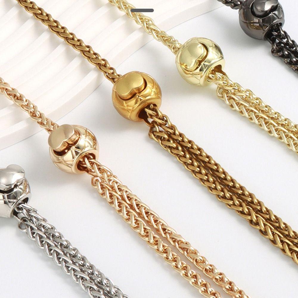 Golden Silvery Metal Bag Chains Adjustable Handbag Handle Chain Durable Shoulder Bag Straps